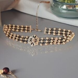 Elegant GolPearl Choker Necklace